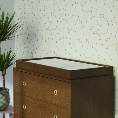Novogratz Harper Baby Changing Table Dresser Topper, Walnut